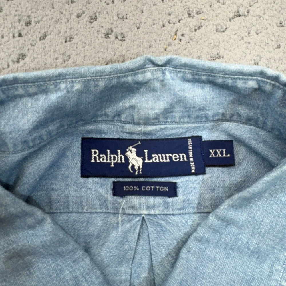 Polo Ralph Lauren Chambray Shirt Mens XXL Blue Button Down Denim Pony Preppy
